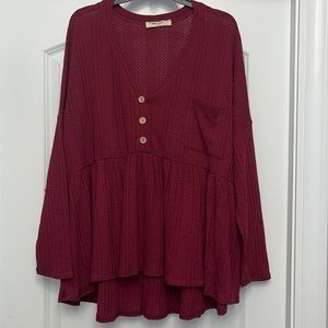 A’Beautiful Soul (Now Arula) Thermal Burgundy Top